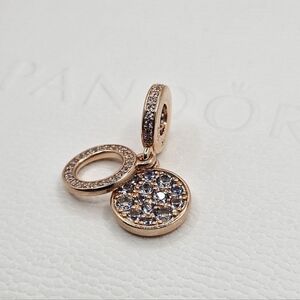 🎁Authentic Pandora ROSE SPARKLING DANGLE CHARM
